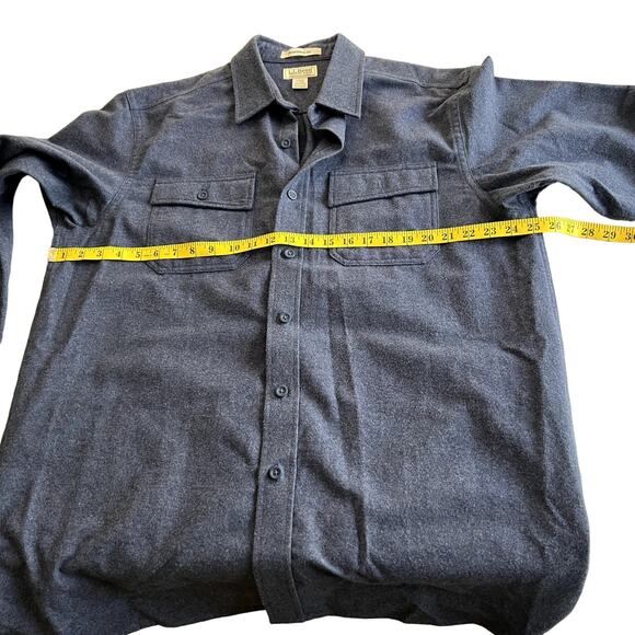 L.L.Bean Chamois Cloth Shirt Jacket Men Large Fall Winter Warm Outdoor Gorpcore - Picture 4 of 8
